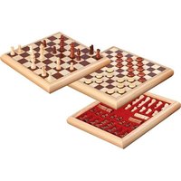Schach-Dame-Set Holzbox 32x32cm Schach-Dame-Set Holzbox 32x32cm von Philos