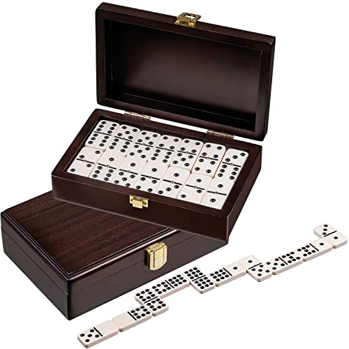 Philos Double 9 Dominoes with Spinners in Smart Wooden Case von Philos