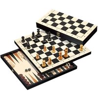 PHILOS 2514 Schach Backgammon Dame Set, Feld 44 mm von Philos