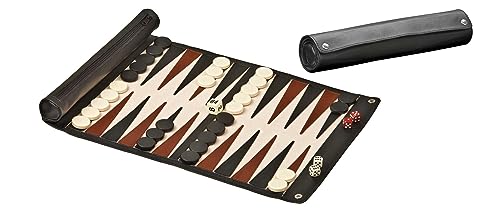 Philos 1713 - Backgammon zum Rollen, Kunstleder für die Reise von Philos