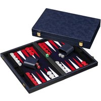 Backgammon blau, medium, Kunstleder Backgammon blau, medium, Kunstleder von Philos