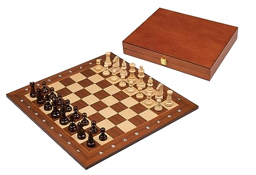 Philos 2503 - Schach, Schachspiel, Turnierschachset mit Schachbrett und Schachfiguren in Figurenbox, Feld 50mm, Königshöhe 90mm, Holz von Philos