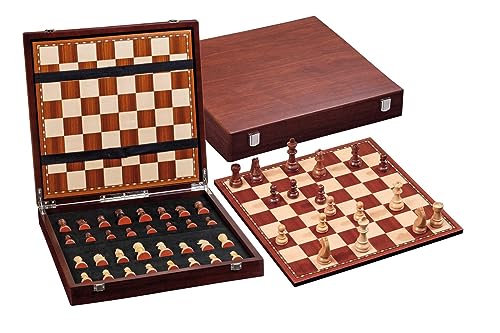 Philos 2504 - Schach, Schachspiel, Schachset Exklusiv mit Schachbrett und Schachfiguren in Figurenbox mit Einzelfächern, Feld 45mm, Königshöhe 78mm, Holz von Philos