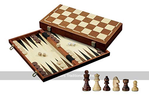 Philos 2510 - Schach-Backgammon-Dame-Set, Feld 40 mm, Königshöhe 78 mm von Philos