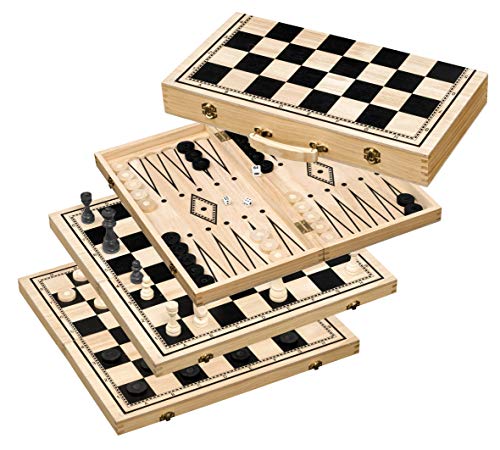 Philos 2519 Schach-Backgammon-Dame-Set, Feld 50 mm von Philos