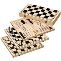 Schach Backgammon Dame Set, Feld 50 mm, mit Tragegriff Schach Backgammon Dame Set, Feld 50 mm, mit Tragegriff von Philos