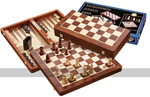 Philos 2520 - Schach-Backgammon-Dame-Set, Feld 50 mm, Königshöhe 88 mm von Philos