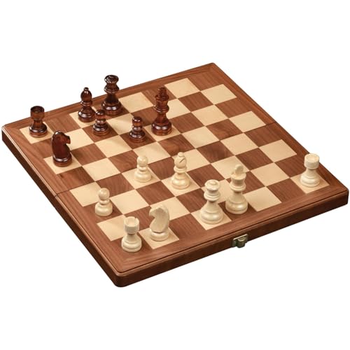 Philos 2626 - Schach, Schachspiel, Schachkassette Walnuss groß, Feld 42 mm, Königshöhe 80 mm, Holz von Philos