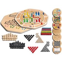 Philos 3096 - Holz Spielesammlung mit 9 Spieleklassiker von Philos