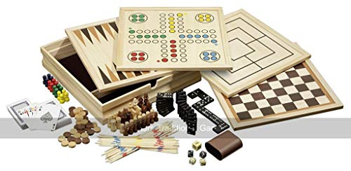 Philos 3098 - Holz-Spielesammlung, medium, mit 10 Spielmöglichkeiten von Philos