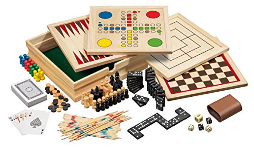 Philos 3099 - Holz-Spielesammlung, klein, mit 10 Spielmöglichkeiten von Philos