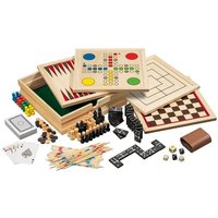 Philos 3099 - Spielesammlung 10, klein, Spieleklassiker mit Zubehör, Holz von Philos