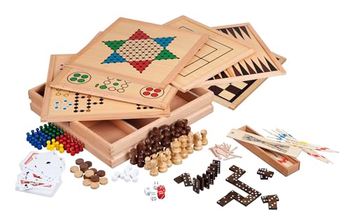 Philos 3101 - Holz-Spielesammlung, Premium Edition, mit 100 Spielmöglichkeiten von Philos