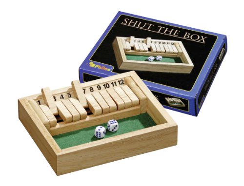 Philos 3184 - Shut The Box 12er, klein, Würfelspiel, Klappenspiel von Philos