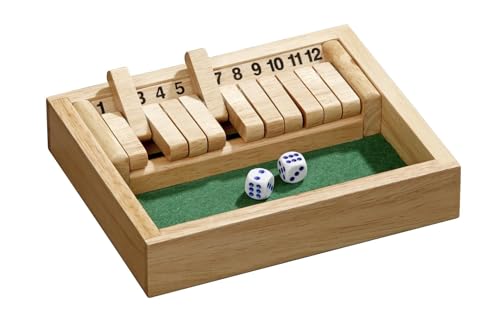 Philos 3184 - Shut The Box 12er, klein, Würfelspiel, Klappenspiel von Philos