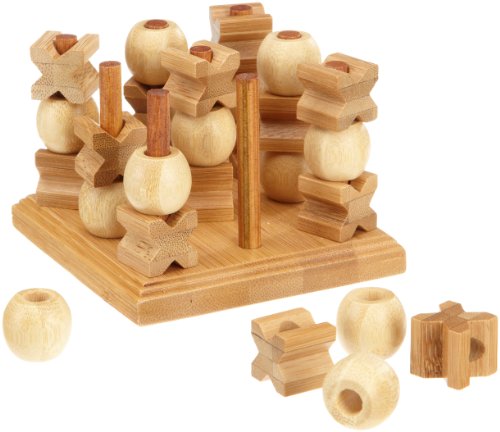 Philos 3266 - Tic Tac Toe, 3-D, Bambus, Green Games, Strategiespiel von Philos