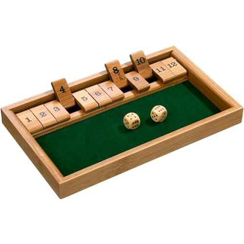 Philos 3271 - Shut The Box 12er, Bambus, Green Games, Würfelspiel, Klappenspiel von Philos