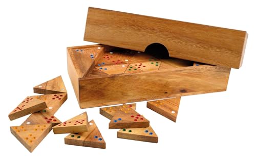 Philos 3618 - Dreieck Domino, Dominospiel, Legespiel, Gesellschaftsspiel aus Holz von Philos
