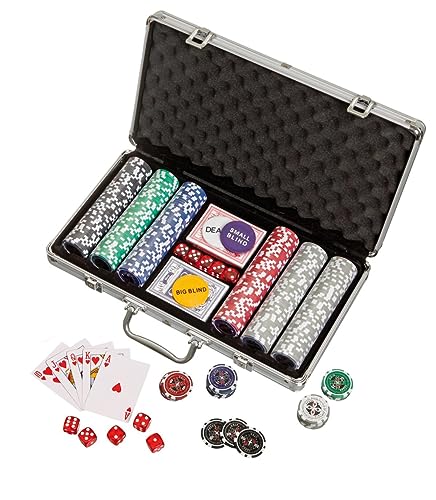 Philos 3757 - Pokerkoffer, Aluminiumkoffer, 300 Casino-Pokerchips (11,5g) von Philos