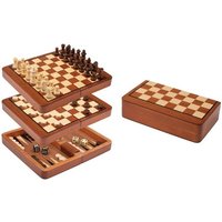 Schach Backgammon Dame Set, Reise, Feld 18 mm, magnetisch Schach Backgammon Dame Set, Reise, Feld 18 mm, magnetisch von Philos