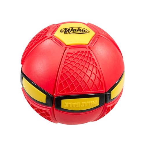 Wahu Phlat Ball Junior ROT, Outdoor Spiel für 2 Spieler, Mini-Wurfscheibe und Frisbee, Innovativer Ball, Garten Spielzeug für Kinder ab 5 Jahren, Kleinere Phlat Ball, Reiseversion von WAHU