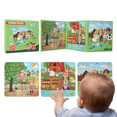 PhnkjGh Magnetisches Puzzlebuch, Magnetisches Puzzle - Obst-Themen-Puzzles - Reiserätsel für Kinder im Alter von 3–5 Jahren, Spielzeug-Puzzlebuch mit Aktivitäten für und Mädchen, Roadtrip-Spiel von PhnkjGh