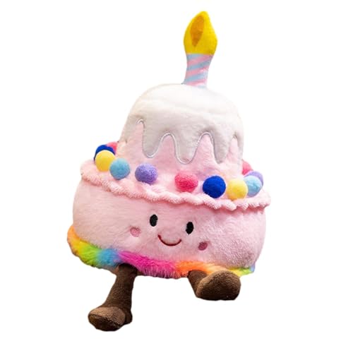 PhnkjGh Musikalisches Geburtstagskuchenspielzeug, Kuchenspielzeug mit Kerzen - Kuchen-Musik-Puppe,Kuchenförmige Puppe, Plüschtier-Singkissen, melodisches Happy-Birthday-Lied, Kuchen für Kinder von PhnkjGh