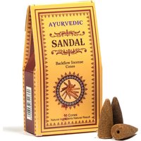 Ayurvedische Rückfluss-Räucherkegel "Sandelholz" für Wasserfall-Effekt, 10 Stück von Phoenix Import