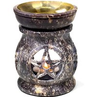 Duftlampe "Pentagramm" aus poliertem Speckstein, mit abnehmbarer Schale von Phoenix Import