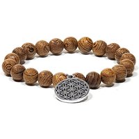 Mala-Armband mit Wengeholzperlen und Blume des Lebens-Charm von Phoenix Import