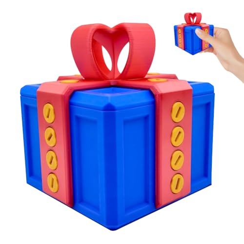 Nervige Geschenkbox, Prank Box Annoying Gift Box. Streichbox 3D Gedruckt Prank Screw Box Geschenk Box, Streich Geschenkbox Zu Weihnachten, Für Familie Und Freunde (Rot + Blau) von Piashow