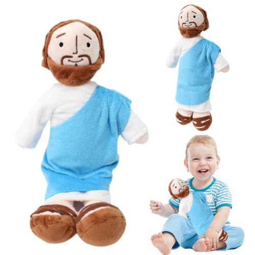 Piashow Jesus-Plüschtier, 32 cm großes Jesus-Plüschtier, klassisches Erlöser-Jesus-Plüschtier, kann Stehen oder sitzen, Jesus-Figur für Kinder, Damen, Herren, Partyzubehör, Ostergeschenke (01) von Piashow