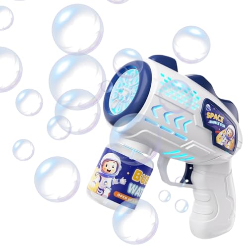 Seifenblasenpistole, Seifenblasenmaschine Kinder Bubble Gun, Automatische Seifenblasenmaschine Für Outdoor, Party, Hochzeit - Geburtstagsgeschenk，Kindergeschenke (Blau) von Piashow