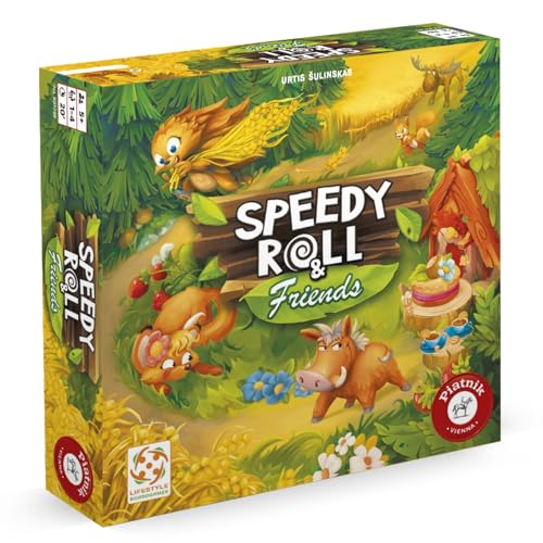 Piatnik Vienna 8072" SpeedyRoll & Friends | Das lustige Igel Rennen geht weiter. Die Fortsetzung des Spiels des Jahres Speedy Roll, Mehrfarbig, Medium von Piatnik Vienna