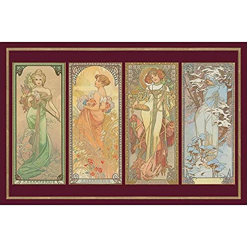 Piatnik 5576 Alfons Mucha 4 Jahreszeiten, 1.000 Teile Puzzle, Metallic, 1000 von Piatnik