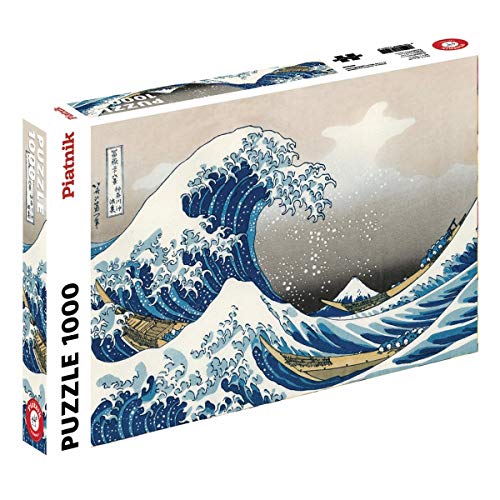 Piatnik 5698 The Wave Hokusai-Das Wellenpuzzle, 1000, Blau (Blue) von Piatnik