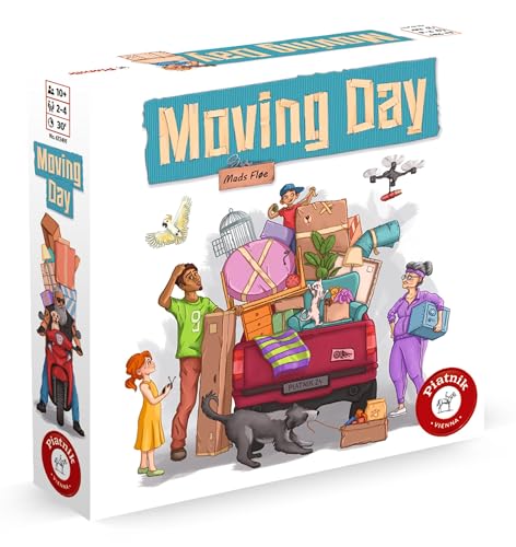 Piatnik 6724 Moving Day, Zeit für einen Umzug – Optimierungs-und Taktikspiel – Für 2 bis 4 Spieler ab 10 Jahren von Piatnik