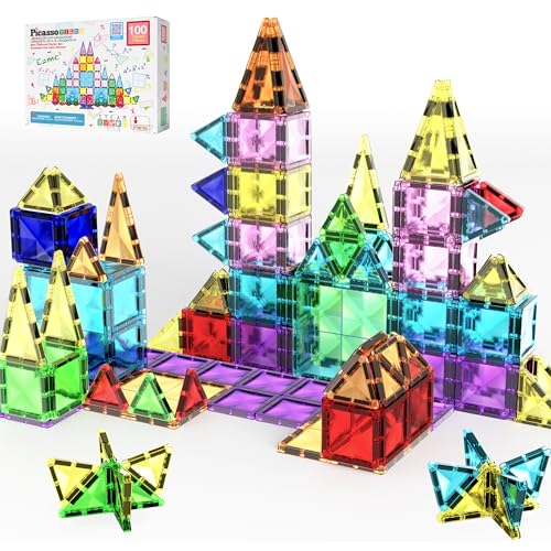 PicassoTiles 100 Stück Magnetbaustein Mini-Diamant-Serie Reisegröße On-The-Go-Magnet-Konstruktion Spielzeug-Set STEM-Lernset, Playset Kindergehirnentwicklung Stapelblöcke PTM100 PicassoTiles 100 Stück Magnetbaustein Mini-Diamant-Serie Reisegröße On-The-Go-Magnet-Konstruktion Spielzeug-Set STEM-Lernset, Playset Kindergehirnentwicklung Stapelblöcke PTM100 von PicassoTiles
