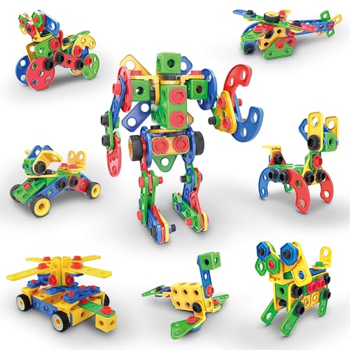 PicassoTiles 152-teiliges Kinderbauklotz-Set, STEM-Spielzeug, Geschenk für Sinneswahrnehmung, Bildung, ab 3 Jahren. Enthält Ideenbuch, Koffer, Elektroschrauber. PTN152 von PicassoTiles