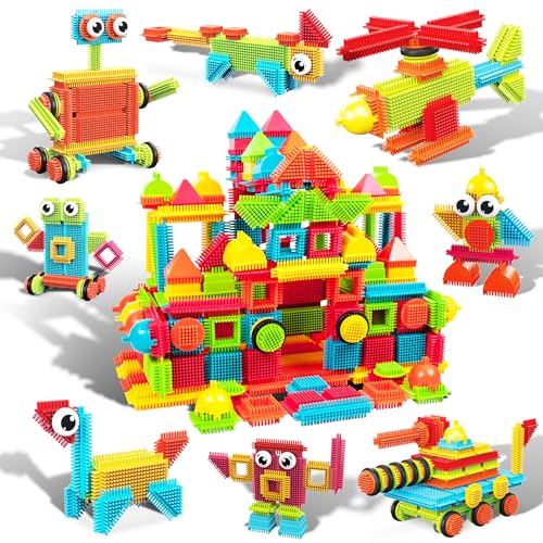 PicassoTiles 240 Piece Hedgehog Interlocking Building Blocks Tiles Construction Toy Set Brush Learning Playset STEAM Toddlers Development Preschool Kindergarten Toys for Kids Boys Girls Age 3+ PTB240 von PicassoTiles