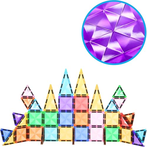 PicassoTiles 40-teiliges Magnetbaustein Mini Diamond-Serie Reisegröße Magnetischer Bausatz für unterwegs STEM-Leder-Kit Lernspielset Kinder Gehirnentwicklung Stapelblöcke von PicassoTiles