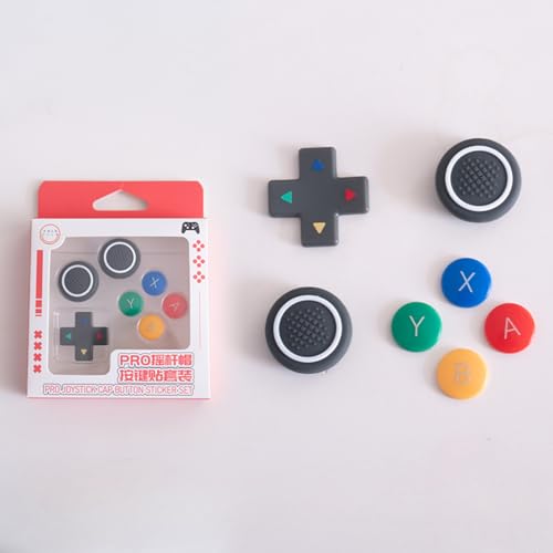 Circle Rocker Cap for Switch Pro Cross Directional Buttons ABXY Button Stickers for PRO Grip Accessories von Pidynx