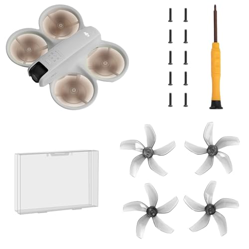 (Verbesserte Version, inklusive Schrauben) - Drohne bunter Paddelpropeller für DJI NEO Silent Power Noise Reduction Ersatz Traverser Wings Drone Zubehör (4 Stück, grau) von Pidynx