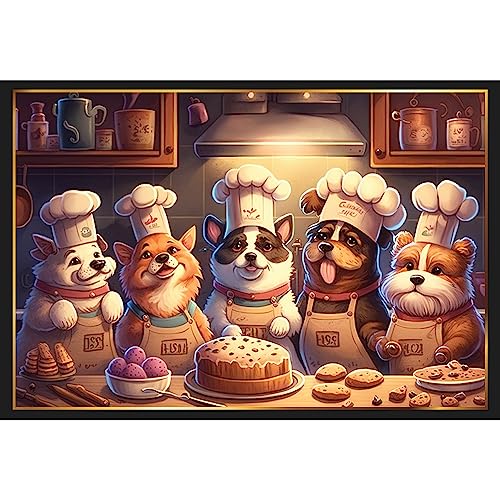 Piece of Mind Backhunde Puzzle 50x70cm - Puzzle Küche 1000 Teile Küchenmotiv, Geschenkideen für Hundebesitzer, Hundebesitzer Geschenk, Hunde Geschenk - Niedliche Hunde beim Backen von Piece of Mind