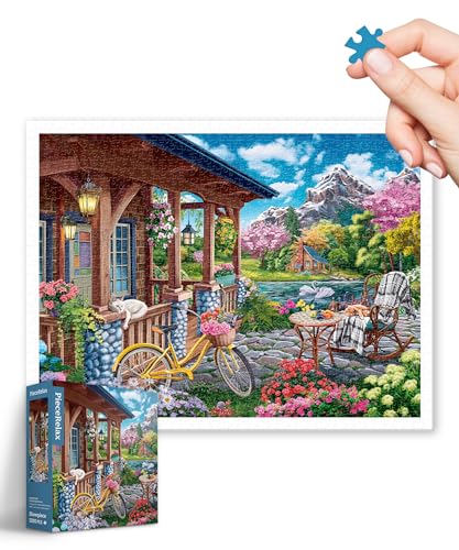 PieceRelax Puzzle für Erwachsene Image World - Colorful Lake House [H3518], Puzzleliebhaber, 1200 Teile von PieceRelax