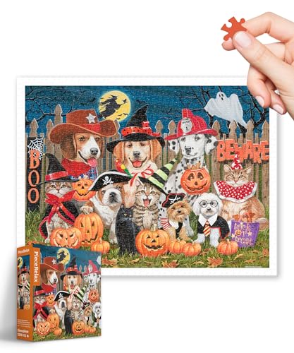 PieceRelax Puzzle für Erwachsene William Vanderdasson - Halloween Mischief-Makers [H3612], Puzzleliebhaber, 1200 Teile von PieceRelax