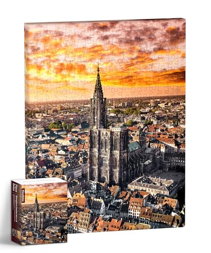 PieceRelax Wandbilder Puzzle für Erwachsene Henry Do - Aerial Photography - Strasbourg Cathedral, France [HN1312], Wanddeko für Wohnzimmer, Perfekt für Geburtstags, 366 Teile von PieceRelax