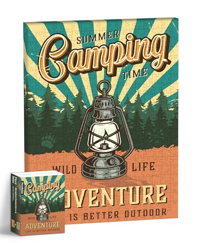 PieceRelax Wandbilder Puzzle für Erwachsene Retro Poster - Camping Lantern [HN1275], Wanddeko für Wohnzimmer, Perfekt für Geburtstags, 366 Teile von PieceRelax