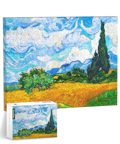 PieceRelax Wandbilder Puzzle für Erwachsene Vincent Van Gogh - Wheat Field with Cypresses [HN1307], Wanddeko für Wohnzimmer, Perfekt für Geburtstags, 366 Teile von PieceRelax