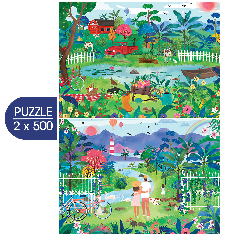 Pieces & Peace 2 Puzzles - Ode an den Frühling 500 Teile Puzzle Pieces-Peace-F-00203 von Pieces & Peace